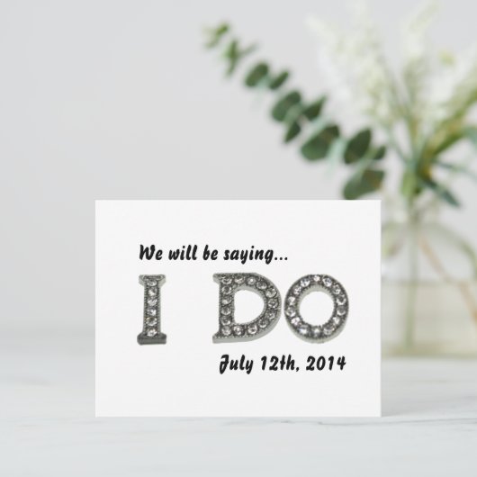 Carte Postale Faire-part Je fais Mariage Bling Enregistrer la date Invitati (Debout devant)