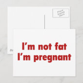 Carte Postale Faire-part Je ne suis pas gros. Je suis Enceinte. (Devant / Derrière)