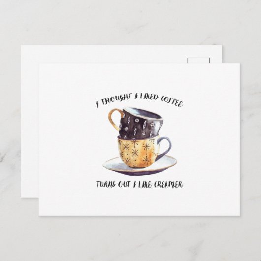 Carte Postale Faire-part Je pensais que j'aimais le café (Devant / Derrière)