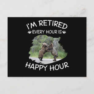 Carte Postale Faire-part Je suis à la retraite toutes les heures est l'heur