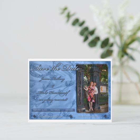 Carte Postale Faire-part Jenna et Mitch Enregistrer la date (Debout devant)