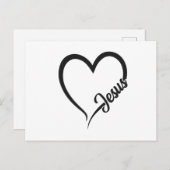 CARTE POSTALE FAIRE-PART JÉSUS HEART (Devant / Derrière)