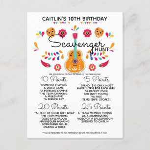 Carte Postale Faire-part jeu de chasse au trésor d'anniversaire pour enfant