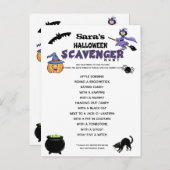 Carte Postale Faire-part jeu de chasse au trésor pour fête d'Halloween (Devant / Derrière)