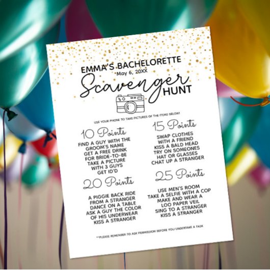 Carte Postale Faire-part Jeu de chasse au trésor pour l'enterrement de vie 