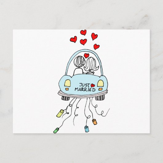 Carte Postale Faire-part Jeunes Mariés (Devant)
