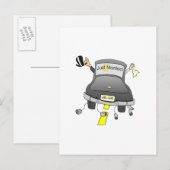 Carte Postale Faire-part Jeunes mariés (voiture) (Devant / Derrière)