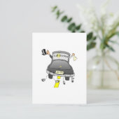 Carte Postale Faire-part Jeunes mariés (voiture) (Debout devant)