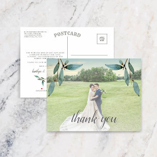Carte Postale Faire-part Joie Botanique Mariage Photo Remerciement