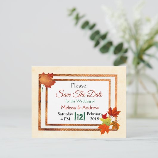 Carte Postale Faire-part Joli automne automne automne part mariage Enregist (Debout devant)