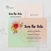 Carte Postale Faire-part Joli Bouquet Aquarelle Florale  Save The Date (Devant / Derrière)