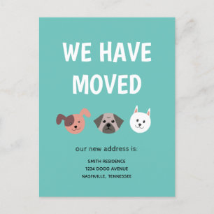 Carte Postale Faire-part Joli chien illustré de race Nous avons déménagé