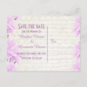 Carte Postale Faire-part Joli floral lilas pâle enregistrer la date (Dos)