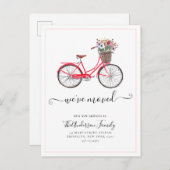 Carte Postale Faire-part Joli Nous Avons Déménagé Fleurs Vélo Nouvelle Adre (Devant / Derrière)