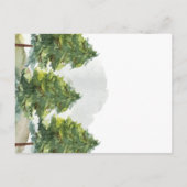 Carte Postale Faire-part Joli paysage aquarelle d'arbres élégants pour mari (Dos)