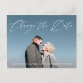 Carte Postale Faire-part Joli Script Photo Changer la Date (Devant)