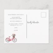 Carte Postale Faire-part Jolie Déplacement Fleurs Vélo Nouvelle Adresse Dém (Dos)