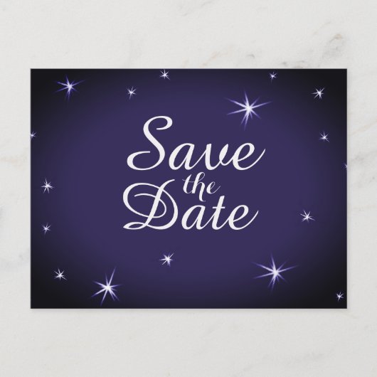 Carte Postale Faire-part Jolie Étoile Brillante Sauvegarder la Date Étoiles (Devant)