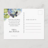 Carte Postale Faire-part Jolie Hydrangea Fleur Bleu Rose Papillon Mobile (Dos)