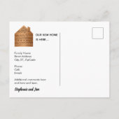 Carte Postale Faire-part Jolie maison rayures cuivre-noir changement d'adre (Dos)