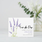 Carte Postale Faire-part Jolie photo de lavande violet clair enregistrer la (Debout devant)