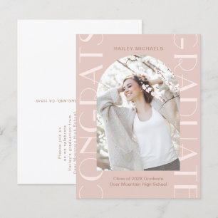 Carte Postale Faire-part Jolie Pretty Rose Graduation Party Photo Invitatio