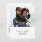 Carte Postale Faire-part Jolie Simple et Minimal Enregistrer la Date Photo (Devant / Derrière)