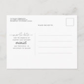 Carte Postale Faire-part Jolie Simple et Minimal Enregistrer la Date Photo (Dos)