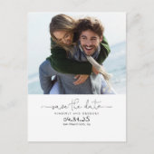 Carte Postale Faire-part Jolie Simple et Minimal Enregistrer la Date Photo (Devant)