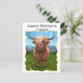 Carte Postale Faire-part Jolie vache des Highlands (Debout devant)