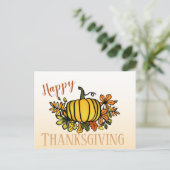 Carte Postale Faire-part Jolis citrouilles d'automne, Joyeux Thanksgiving (Debout devant)