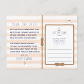 Carte Postale Faire-part Jonction nautique de l'aquarelle du noeud Enregist (Dos)