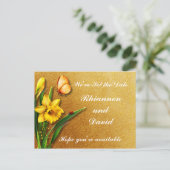 Carte Postale Faire-part Jonquilles dorées (Debout devant)