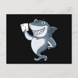 Carte Postale Faire-part Joueur de poker requin - Cadeau drôle de poker