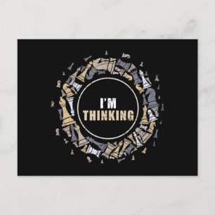 Carte Postale Faire-part Joueur d'échecs Nerd joueur d'échecs cadeau échecs