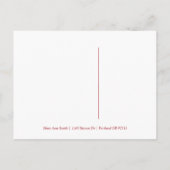 Carte Postale Faire-part Jour férié de Noël | Arbre et ruban rouge (Dos)