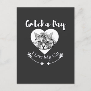 Carte Postale Faire-part Jour J pour les chats - Joyeux jour d'adoption