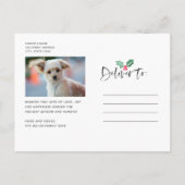 Carte Postale Faire-part Joy Brush Script Holiday | Noël 4 photos (Dos)