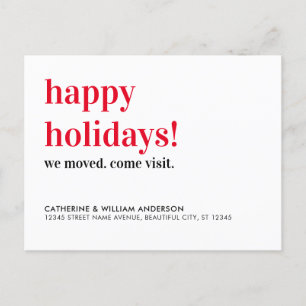 Carte Postale Faire-part Joyeuses Fêtes Nous Avons Déménagé Venez Nous Voir