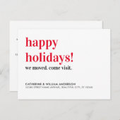Carte Postale Faire-part Joyeuses Fêtes Nous Avons Déménagé Venez Nous Voir (Devant / Derrière)