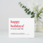 Carte Postale Faire-part Joyeuses Fêtes Nous Avons Déménagé Venez Nous Voir (Debout devant)