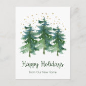 Carte Postale Faire-part Joyeuses Fêtes Nouvelle Maison Pins (Devant)