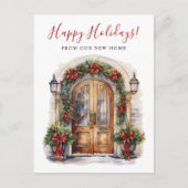 Carte Postale Faire-part Joyeuses Fêtes Nouvelle Maison Porte d'Entrée Démé (Devant)