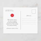 Carte Postale Faire-part Joyeuses Vacances Étoiles modernes et cônes de pin (Dos)