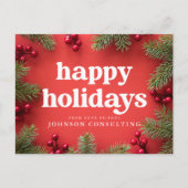 Carte Postale Faire-part Joyeuses Vacances Étoiles modernes et cônes de pin (Devant)