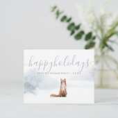Carte Postale Faire-part Joyeuses vacances hiver Forêt-ferme Fox Noël (Debout devant)
