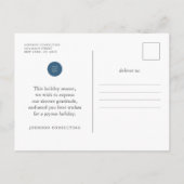 Carte Postale Faire-part Joyeuses Vacances Moderne Foliage Budget Botanique (Dos)