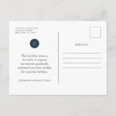 Carte Postale Faire-part Joyeuses Vacances Moderne Simple Arbre de Noël (Dos)