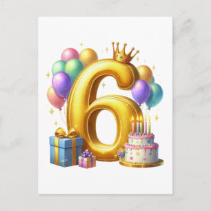 Carte Postale Faire-part Joyeux 6e Anniversaire