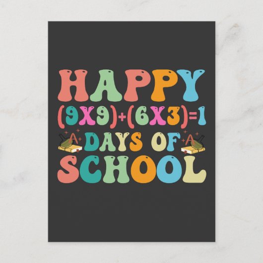 Carte Postale Faire-part Joyeux (9X9)+(6X3)+1 Jour De L'École Matière Mathé (Devant)